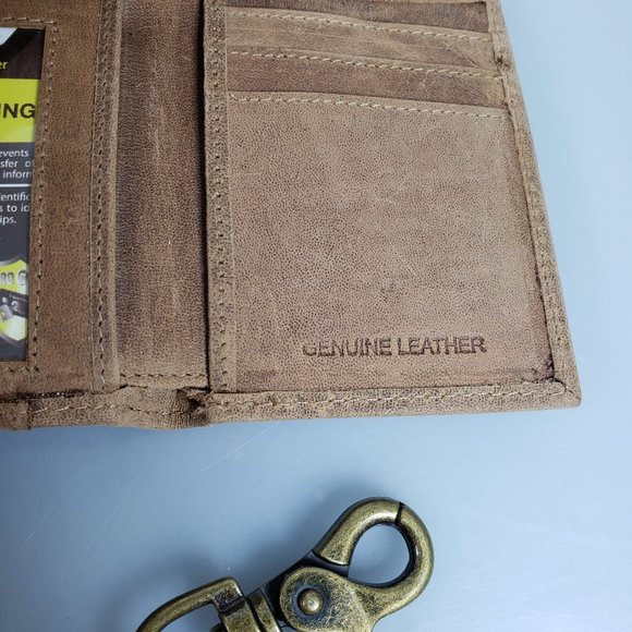 Men's RFID Blocking Motorcycle Wallet With Chain - Picture 12 of 13